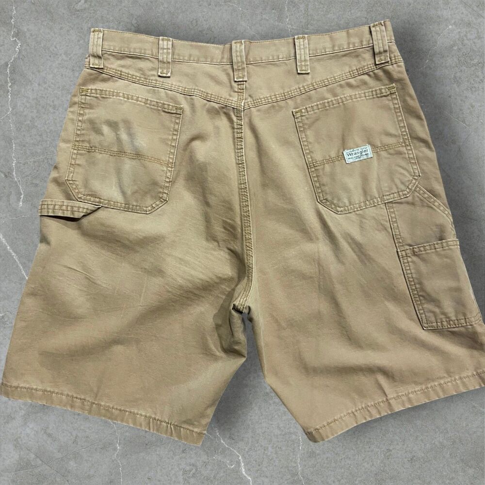 Wrangler Vintage Y2K Carpenter Utility Canvas Brown Shorts Cotton Men's Size 38